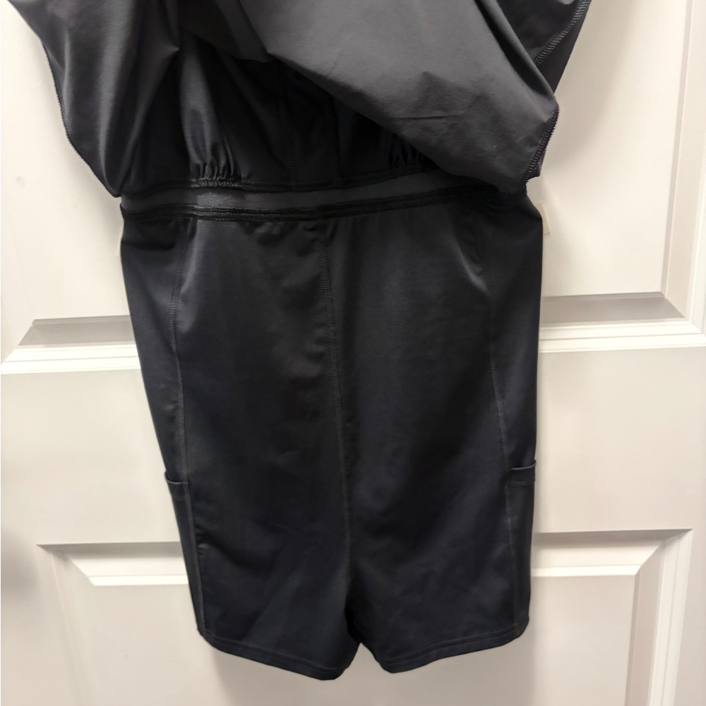 NWT- Black Athletic Dress with Adjustable Straps & Inner Liner w/Shorts - Picture 13 of 16